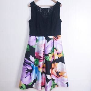 Ellen Tracy Floral Sleeveless Dress